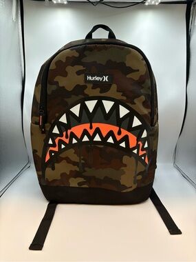 Hurley Shark Bite Camo Backpack Like New Condition